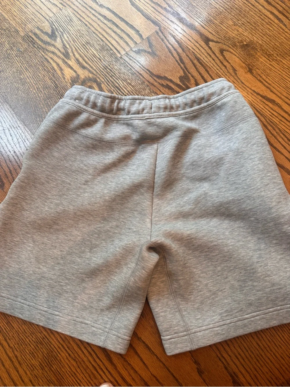 Nike Kids Light Gray Fleece Shorts with Black Accents